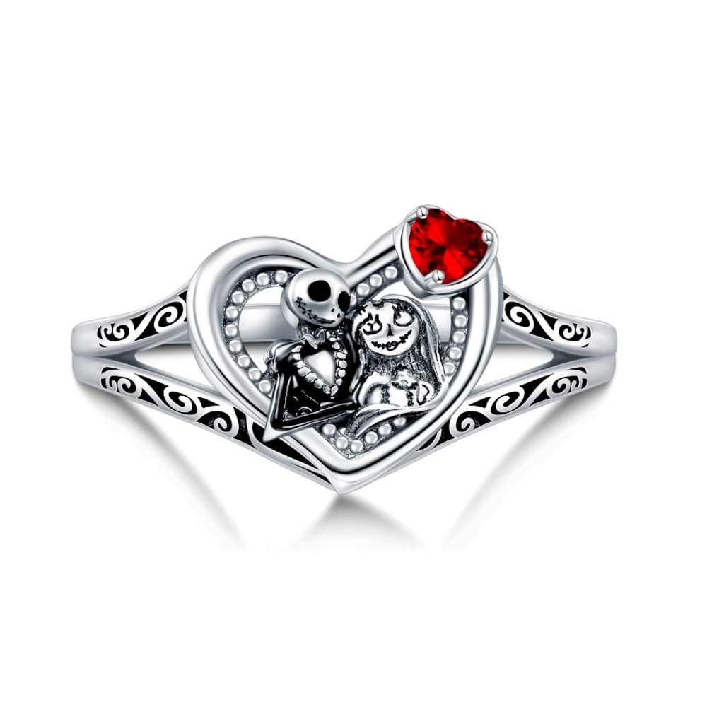 14k Nightmare Before Christmas Jewelry Disney Jack & Sally Heart Ring